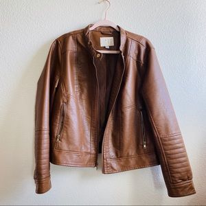 A New Day Cognac Faux Leather Jacket